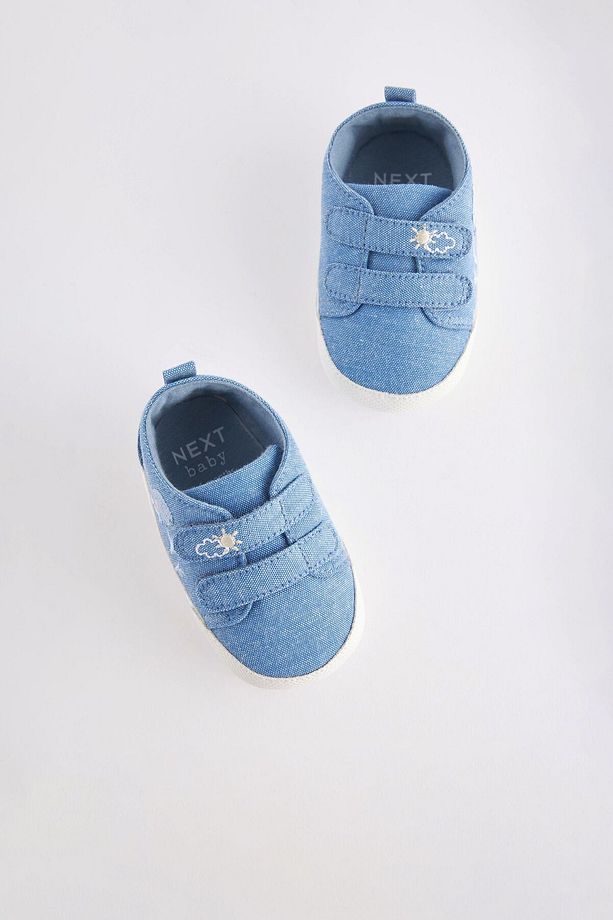 Mavi Denim Dinazor Desenli Yumuşak Taban Bebek Ayakkabı - 5