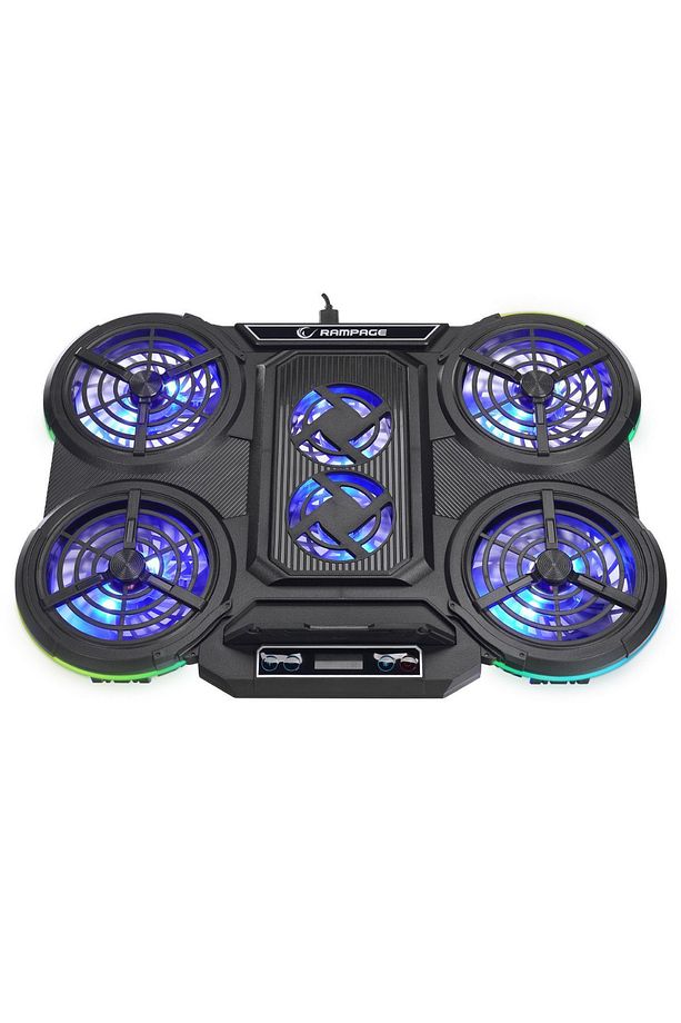 PROTE R6 RGB Işıklı 6 Fanlı Telefon Standlı Usb Çoklayıcılı Yükseklik Ayarlı Notebook Soğutucu Stand - 4