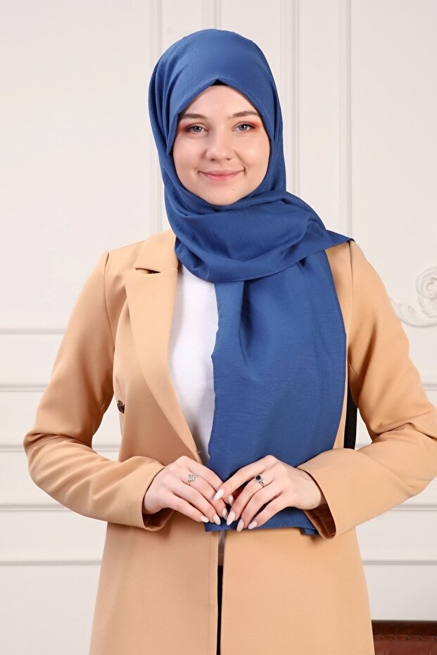 شال قطن جاز أزرق