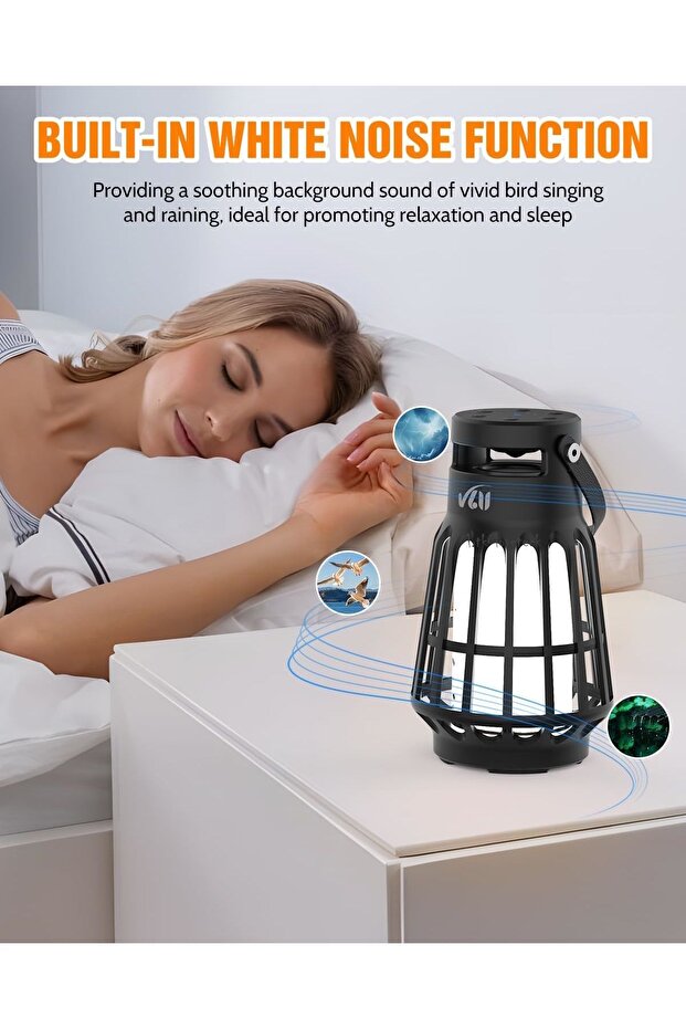 Kamp Lambası + Bluetooth Hoparlör TWS Speaker Askılı Gece Işıldak Lambası Portatif Dekoratif Lamba - 3