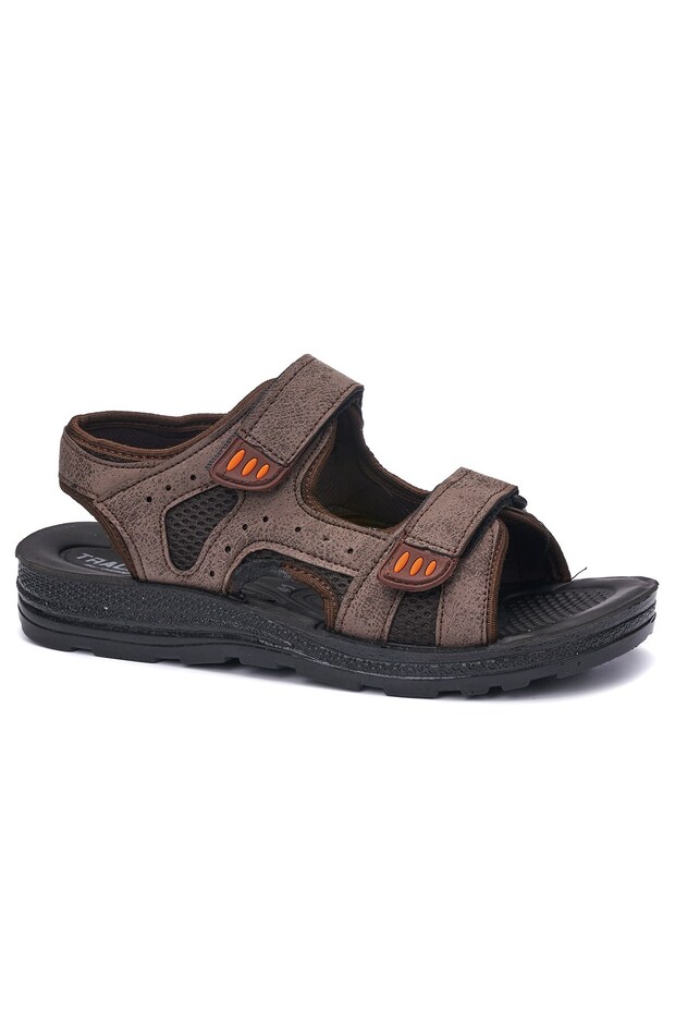 Casual Men's Comfortable Thick Anatomical Sole Stitched Velcro Sandals Outdoor Summer Beach Sea Pool