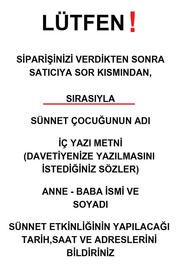 Sünnet Davetiyesi 1235 (100 Adet) Baskı Dahil - 3