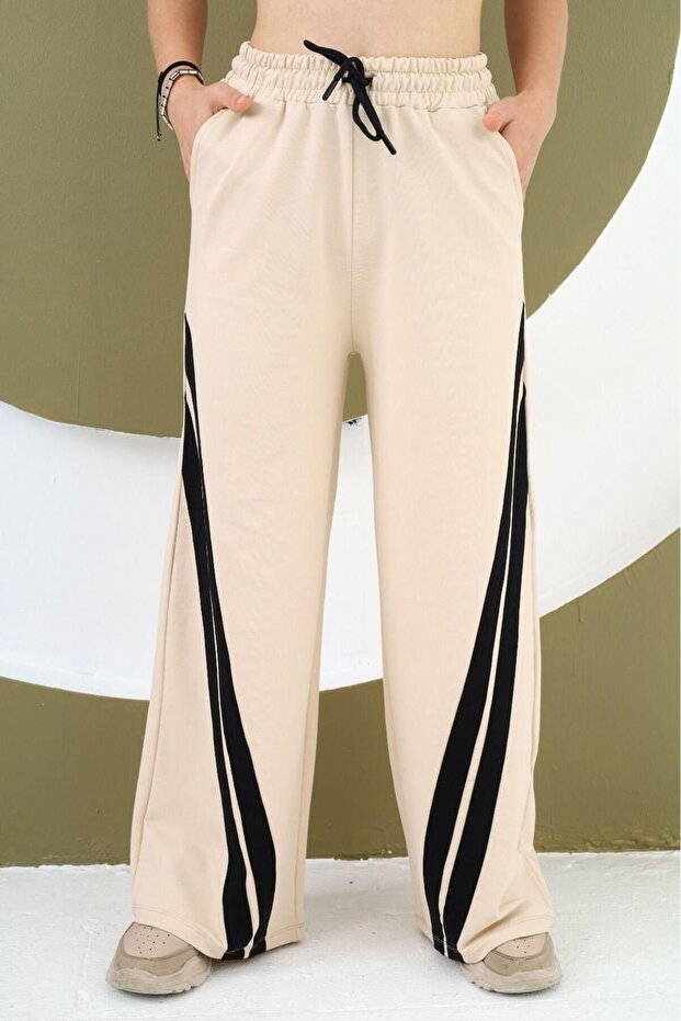 Çocuk Oversize Bel Lastikli Geniş Paça Eşofman Altı - 3