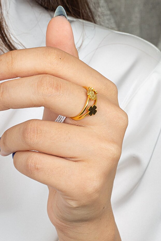 22 Ayar Altın Yonca Yüzük - 2