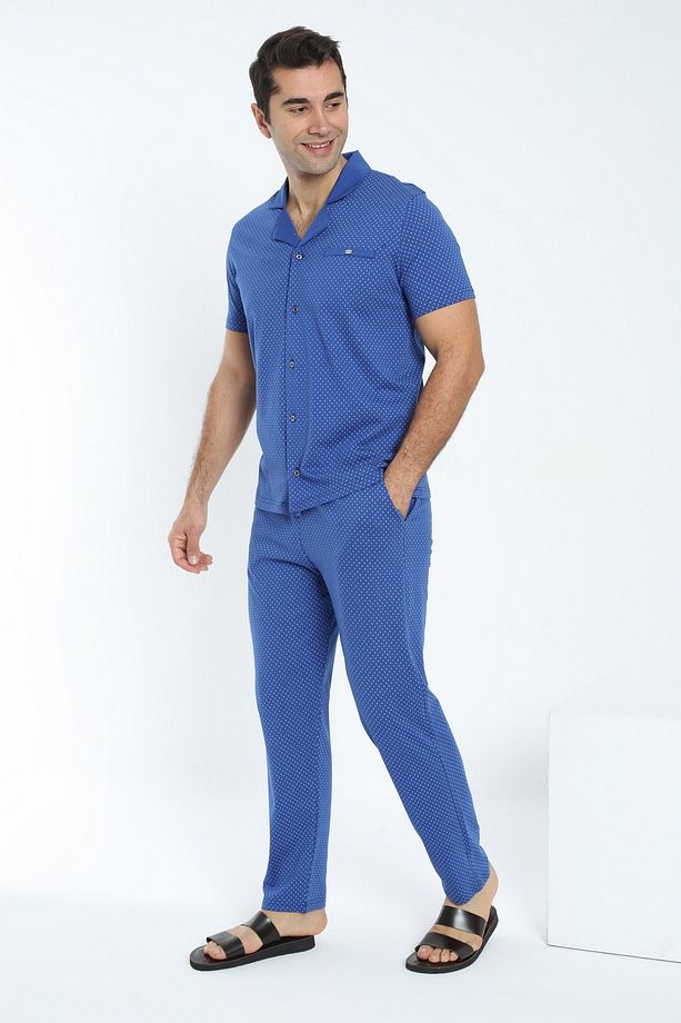 9506 ERKEK DÜĞMELİ PİJAMA TAKIM - 2