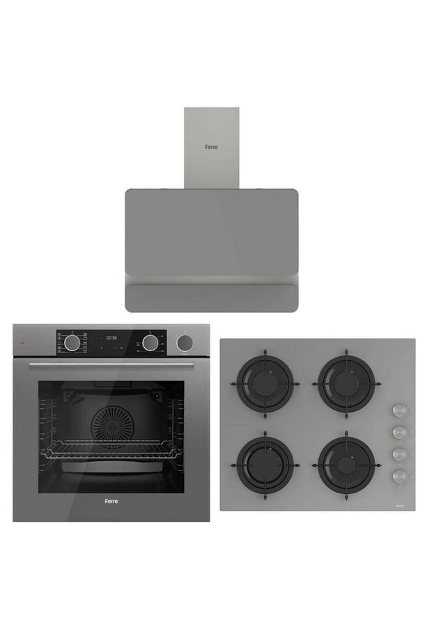 Fryart Steam Gri Set (D082 GRİ DAVLUMBAZ -CS208 GR IOCAK- XE64CPR FRYART STEAM GRİ FIRIN) - 1