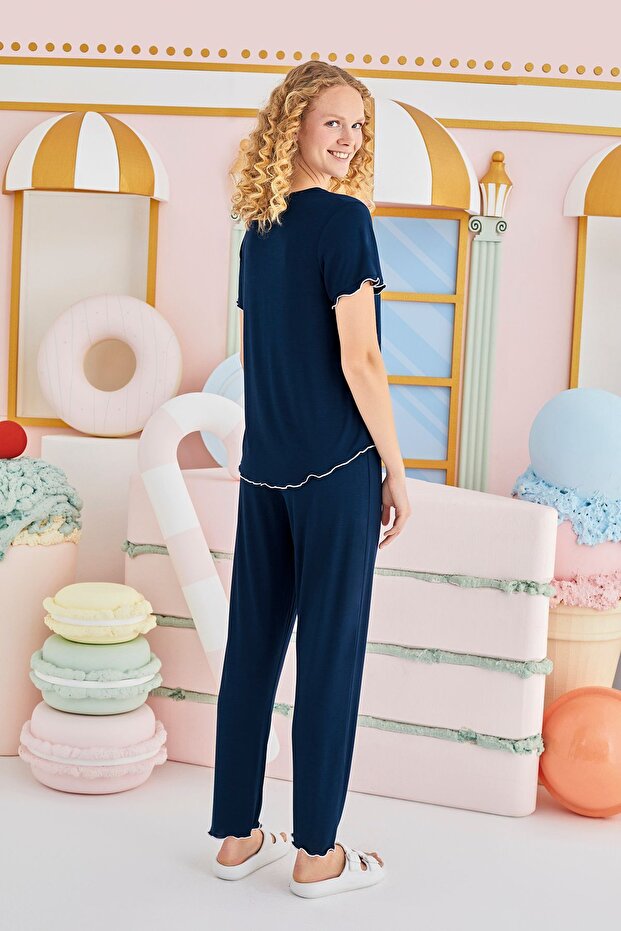 15855  BASKILI PİJAMA TAKIM - 2