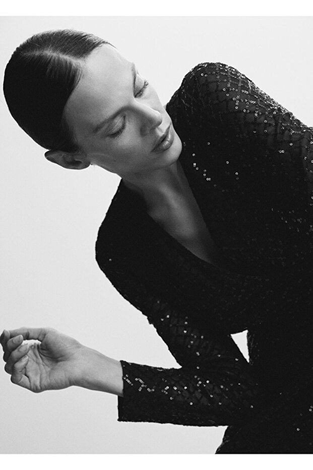 Siyah Kadın Elbise 37019087 - 5