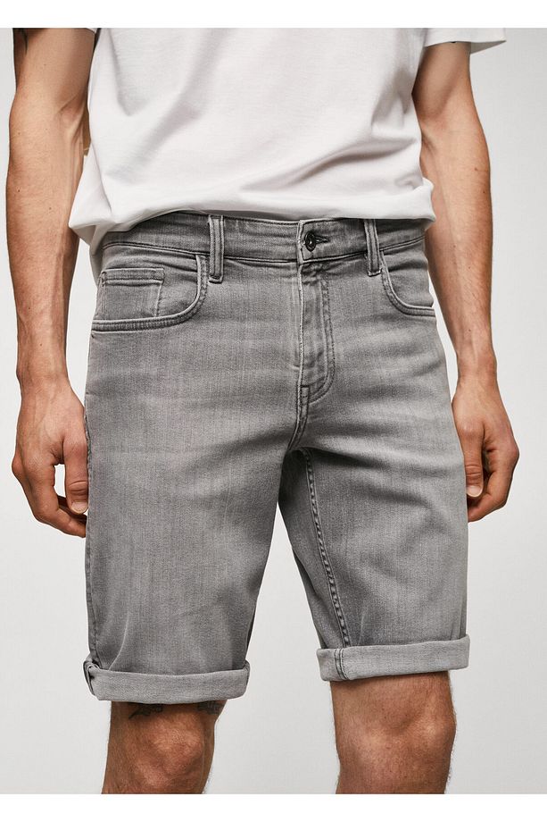 Gri Denim Erkek Şort 57010682 - 5