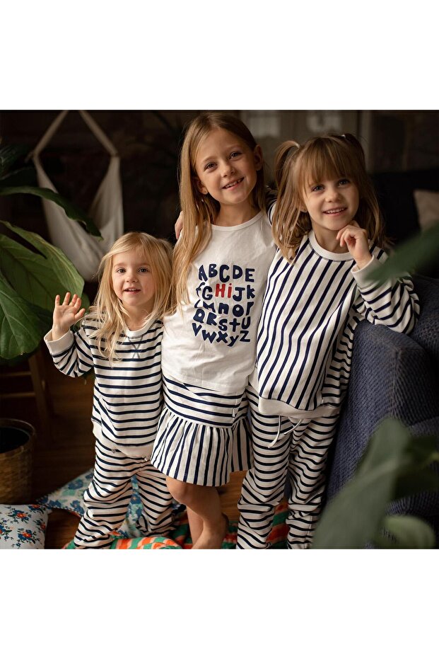 Çizgili Sweatshirt - 4