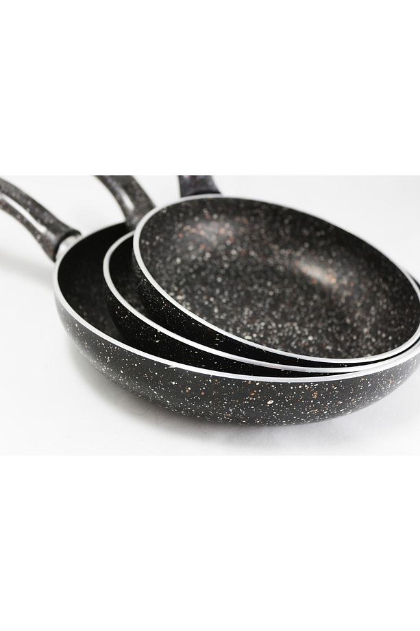 Tek Kulp Granit 18-20-22 Cm 3'lü Tava Seti 3 Mm - 4