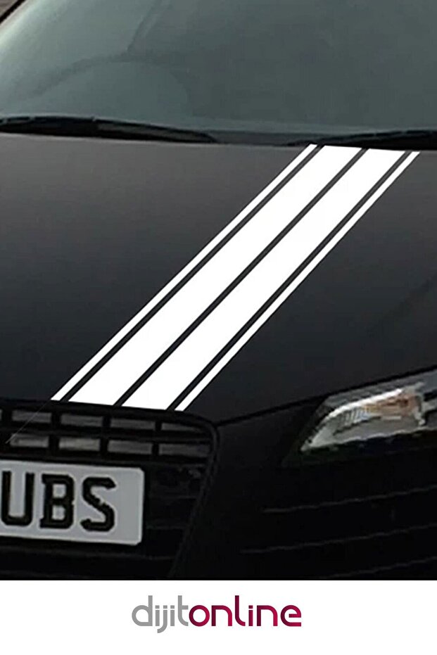 Double Strip Car Hood Sticker - Auto Sticker - 120x15cm