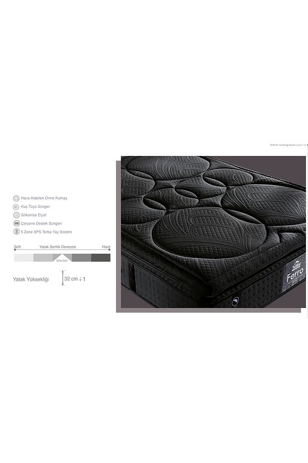 Ferro Orthopedic Bölgesel Torba Yay Sistemli Yatak+Baza+Baza Başlığı - 6