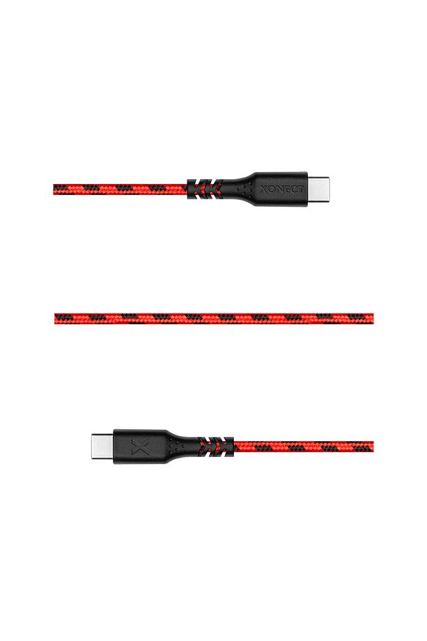 TypeC to TypeC iPhone ve Samsung için Hızlı Şarj ve Data Kablosu 40cm Hasır (Kırmızı) - 3
