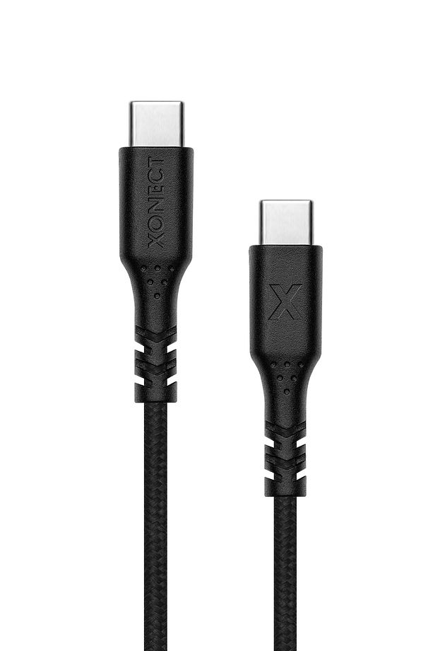 TypeC to TypeC iPhone ve Samsung için Uyumlu  Hızlı Şarj ve Data Kablosu 200cm Hasır (Siyah) - 1