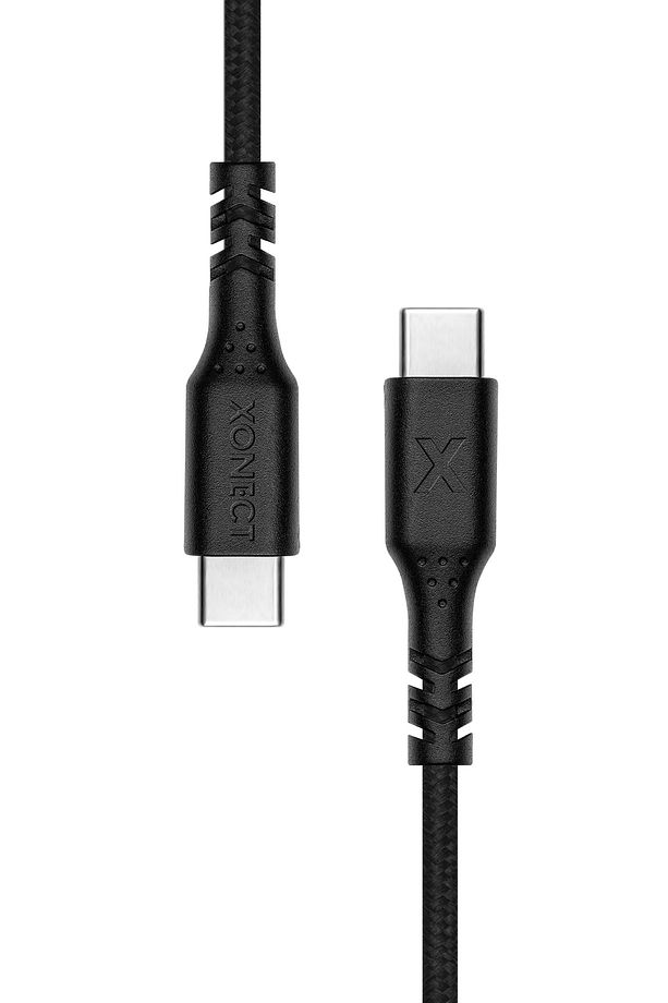 TypeC to TypeC iPhone ve Samsung için Uyumlu Hızlı Şarj ve Data Kablosu 100cm Hasır Siyah - 4