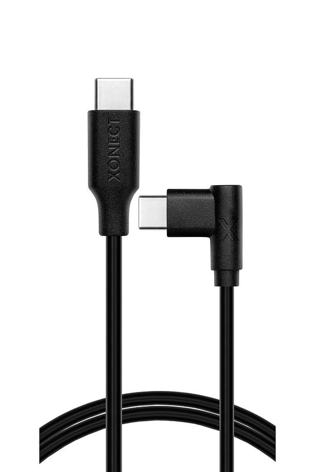 TypeC to TypeC iPhone ve Samsung için Uyumlu Hızlı Şarj ve Data Kablosu 100cm L Tipi Siyah - 4