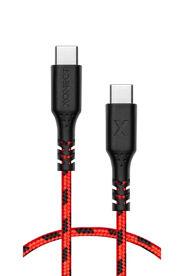 TypeC to TypeC iPhone ve Samsung için Hızlı Şarj ve Data Kablosu 40cm Hasır (Kırmızı) - 5