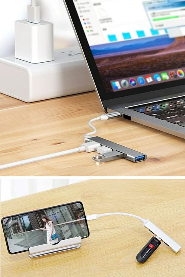 Type-c To Usb Hub 4 Port Çoklayıcı 4in1 Macbook Ile Uyumlu Çoğaltıcı Type C To Usb Converter Hub - 8