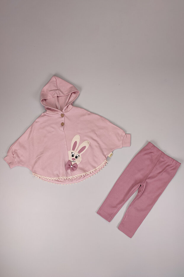 Cotton Poncho Bow Hooded Rabbit Embroidered Baby and Kids Set - Buy 5 Get 4 Gift 14767