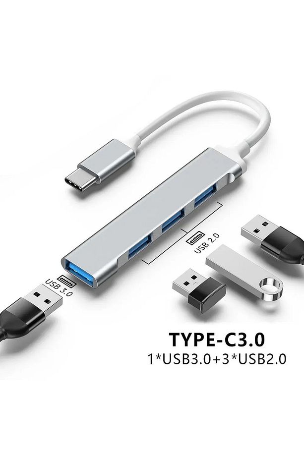 Type-c To Usb Hub 4 Port Çoklayıcı 4in1 Macbook Ile Uyumlu Çoğaltıcı Type C To Usb Converter Hub - 3