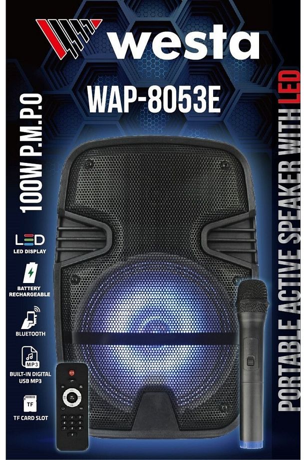 Wap-8053e Portatif Şarjlı Taşınabilir Ses Sistemi 1 El Mikrofonlu - 3