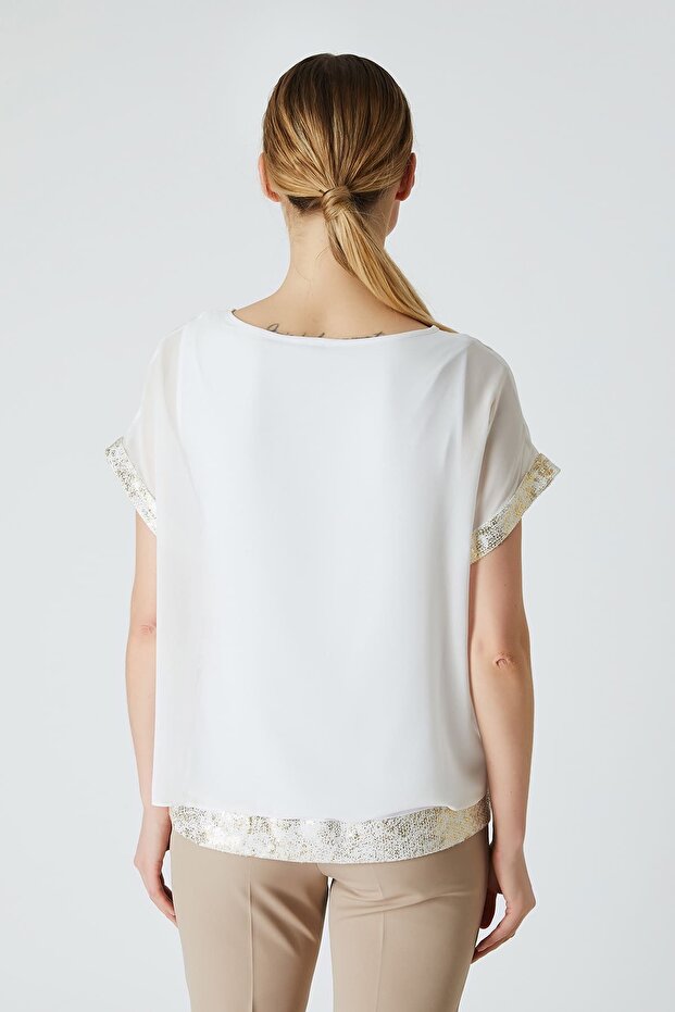 Baskılı şifon bluz - 3