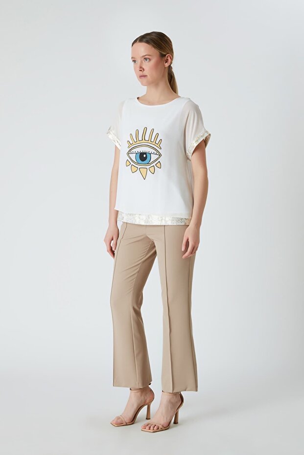 Baskılı şifon bluz - 2