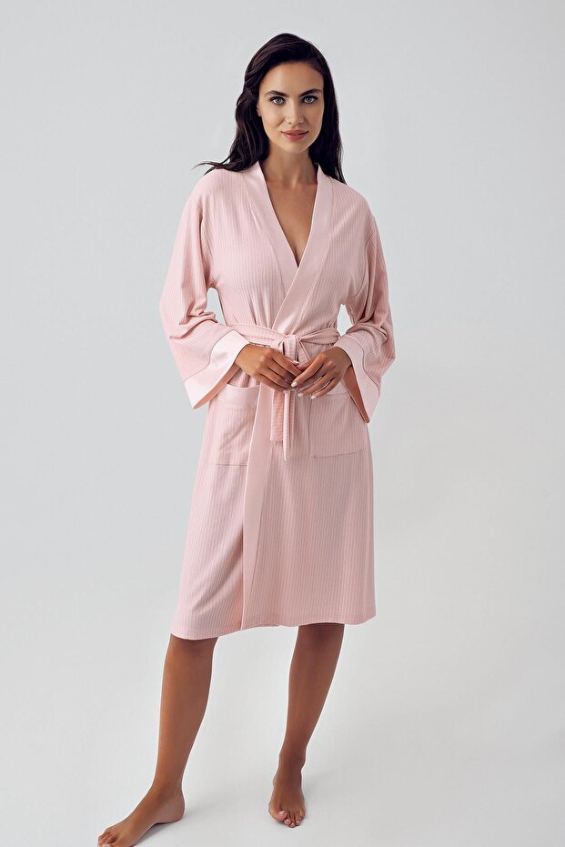 Women's Long Sleeve Stretchy Viscous Short Dressing Gown