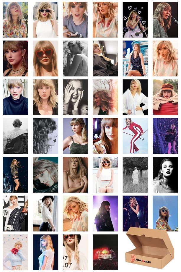 Taylor Swift Duvar Poster Seti - Taylor Swift Temalı Poster Seti - 40 Adet Poster - Yapışkanlı Kalit - 1