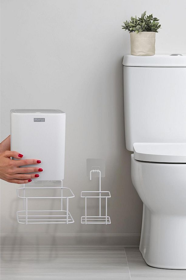 Beyaz Eko Magic Askılı Kare Mina 2'li Wc Kova ve Fırça Seti - 5