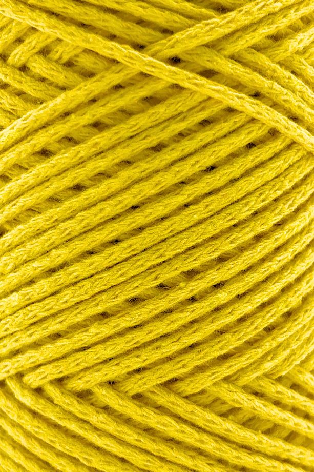Premium Koton Pamuk Makrome İpi Sarı 2mm Cotton Zincir Makrome Çanta İpi Supla İpi Koton İp - 2