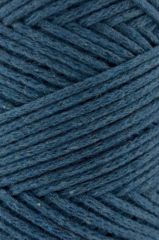 Premium Koton Pamuk Makrome İpi 2mm Cotton Zincir Makrome Çanta İpi Supla İpi Koton İp Petrol Mavisi - 2