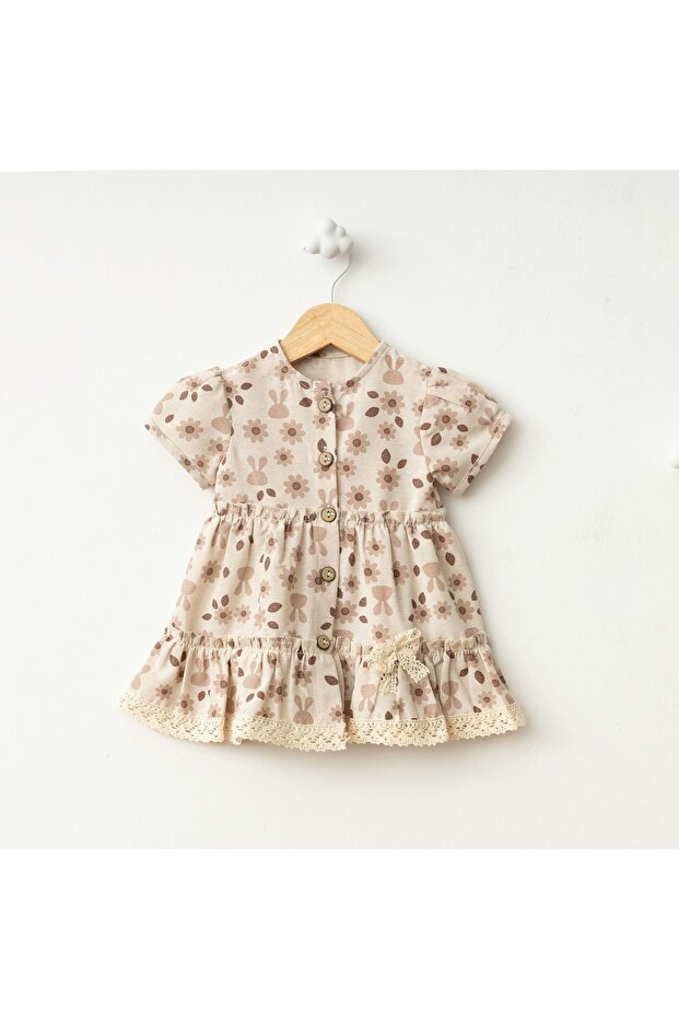 Baby Fou Flower Print Button Dress