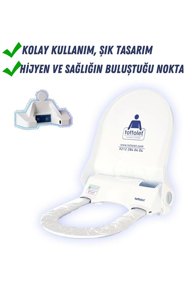 Elektrikli-Ledsörlü® Otomatik Hijyenik Klozet Kapak Sistemi Ve Rulo Paketi 15 Adet Rulo - 1