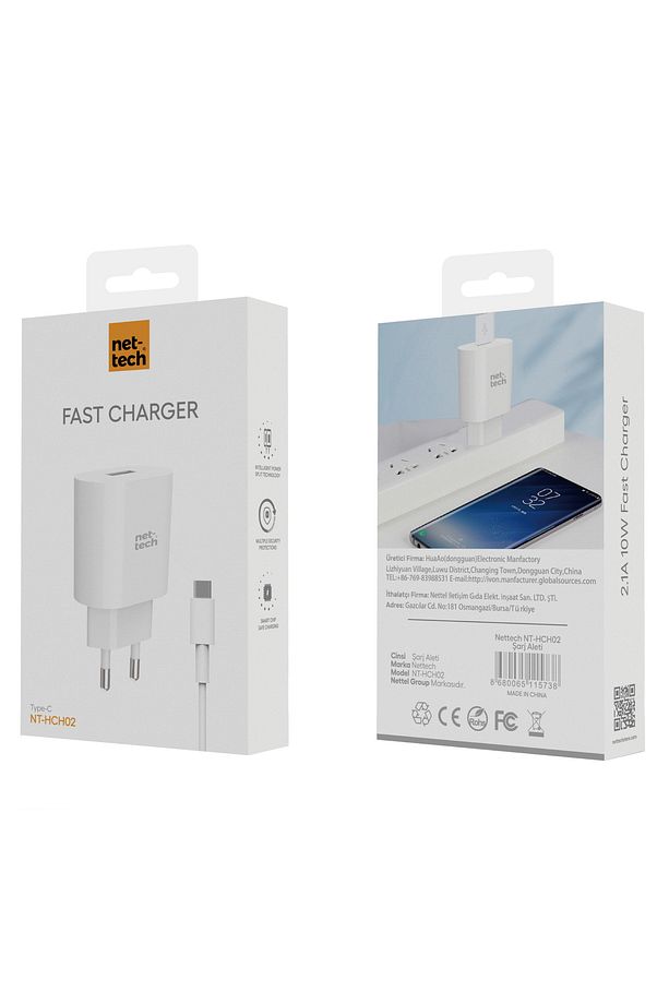 10W Type-C Kablo + Şarj Aleti (Kablo Dahil) (Beyaz) - 1