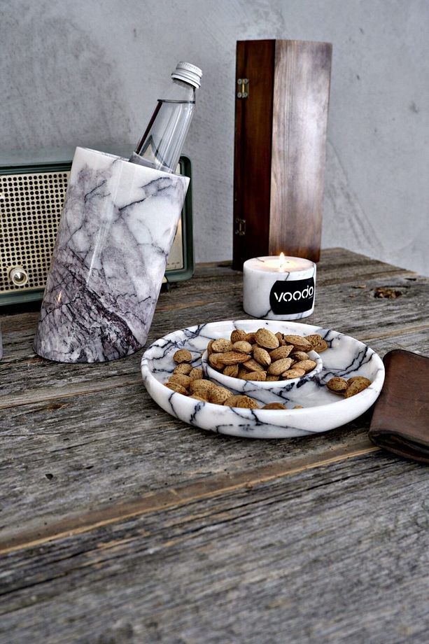 Leylak Mermer Şaraplık + Leylak Çerezlik 2 Li Set - 2