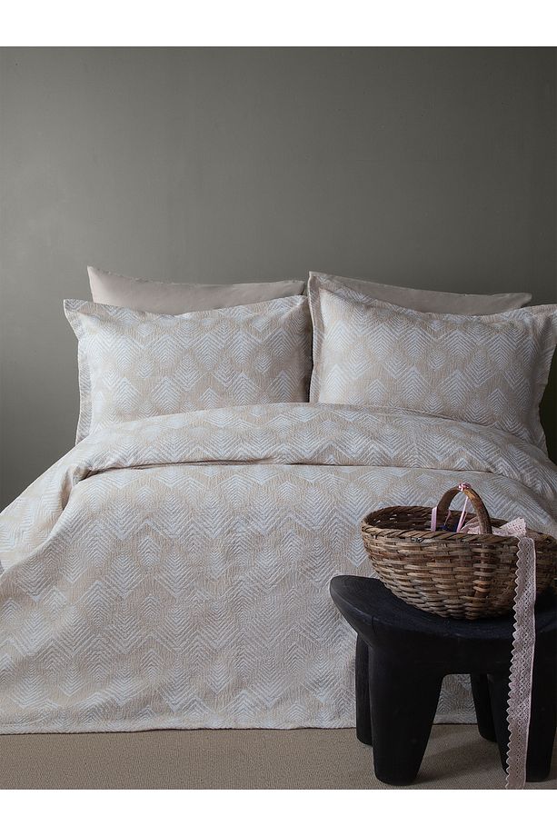 Yatak Örtüsü Tek Kişilik Areca Bej 170x240 Cm - 1