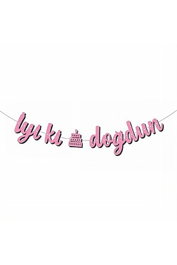 Pink Happy Birthday Writing Calligraphy Banner