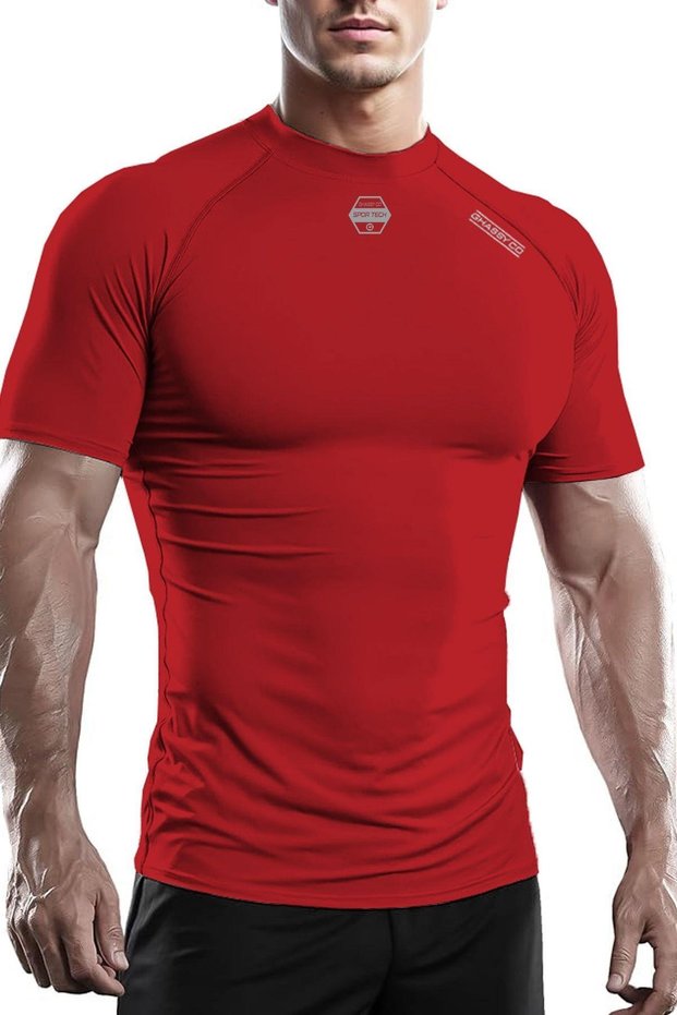 Men's Compression Sports Premium Breathable Quick Dry Running Fitness Reflector Sport T-Shirt