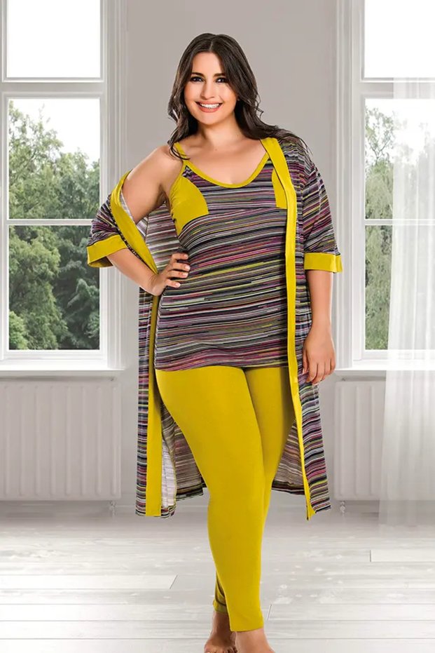 Plus Size Nightgown Dressing Gown Pajama Set