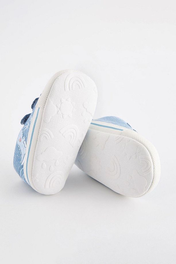 Mavi Denim Dinazor Desenli Yumuşak Taban Bebek Ayakkabı - 6