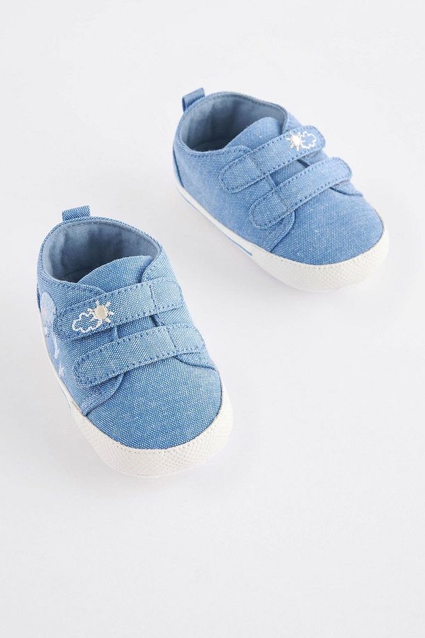 Mavi Denim Dinazor Desenli Yumuşak Taban Bebek Ayakkabı - 3