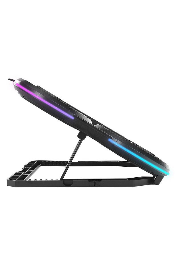 PROTE R6 RGB Işıklı 6 Fanlı Telefon Standlı Usb Çoklayıcılı Yükseklik Ayarlı Notebook Soğutucu Stand - 5