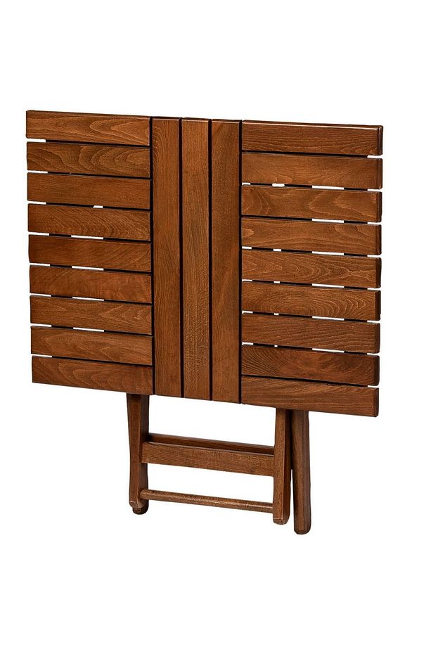 Gümbet Ahşap Bahçe Balkon Takımı: 60x80 Masa + 2 Minderli Sandalye Katlanır Set - 3