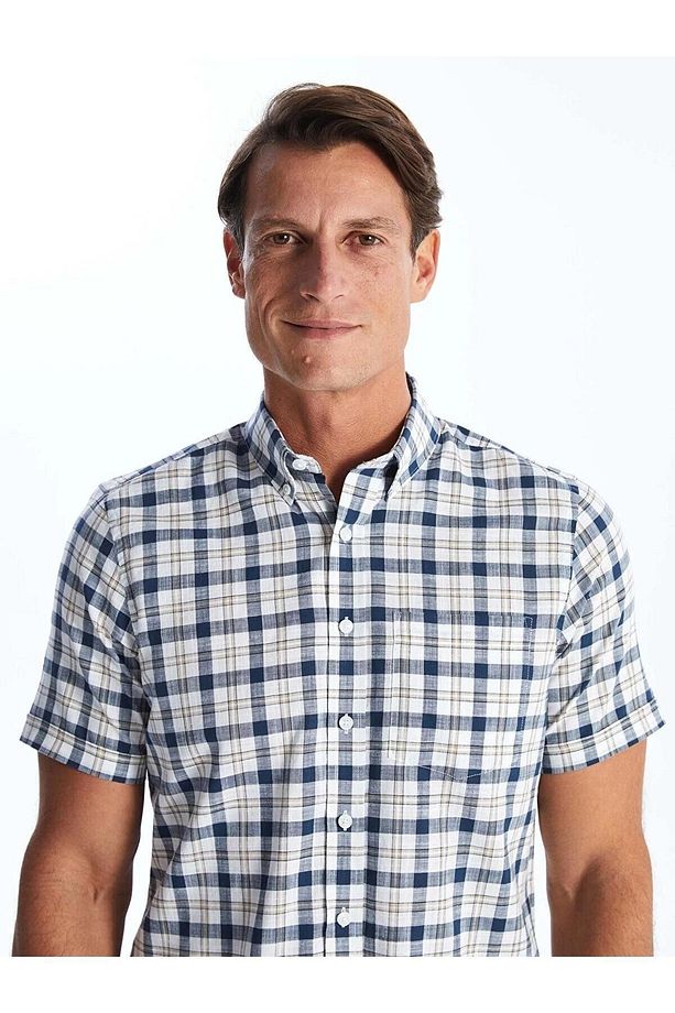 LCWAIKIKI Classic Regular Fit Uzun Kollu Ekose Poplin Erkek Gömlek - 1