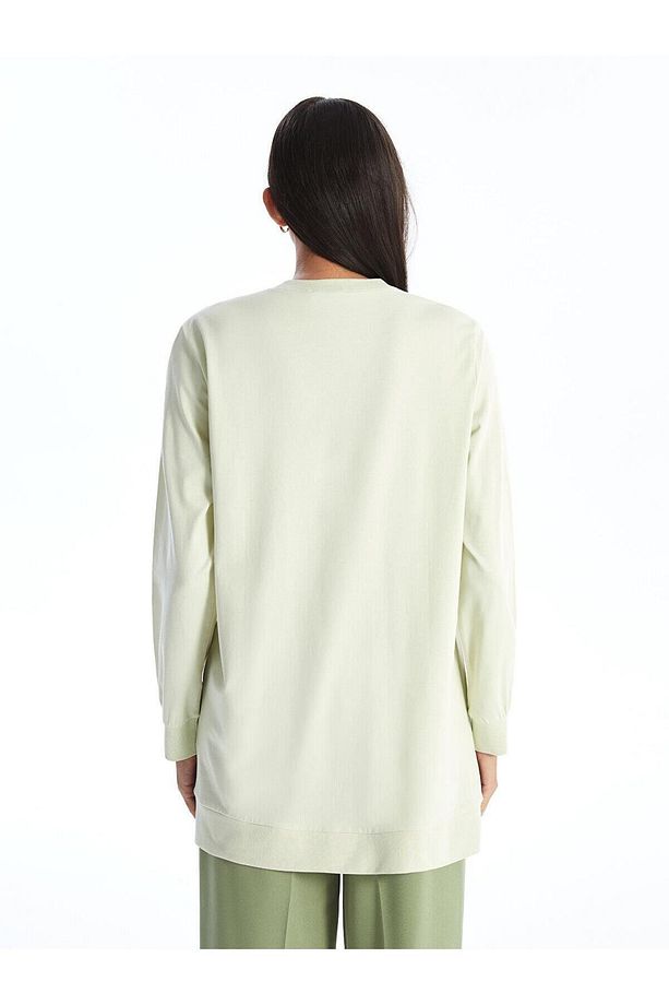 LCW Modest Kadın Bisiklet Yaka Düz Sweatshirt Tunik - 5