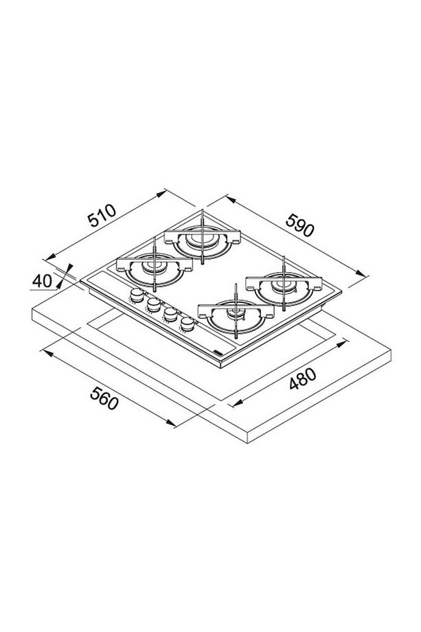 Siyah Ankastre Set (FPJ 615 V BK/SS - FHNG 604 BK - FSL 86 H BK) - 3