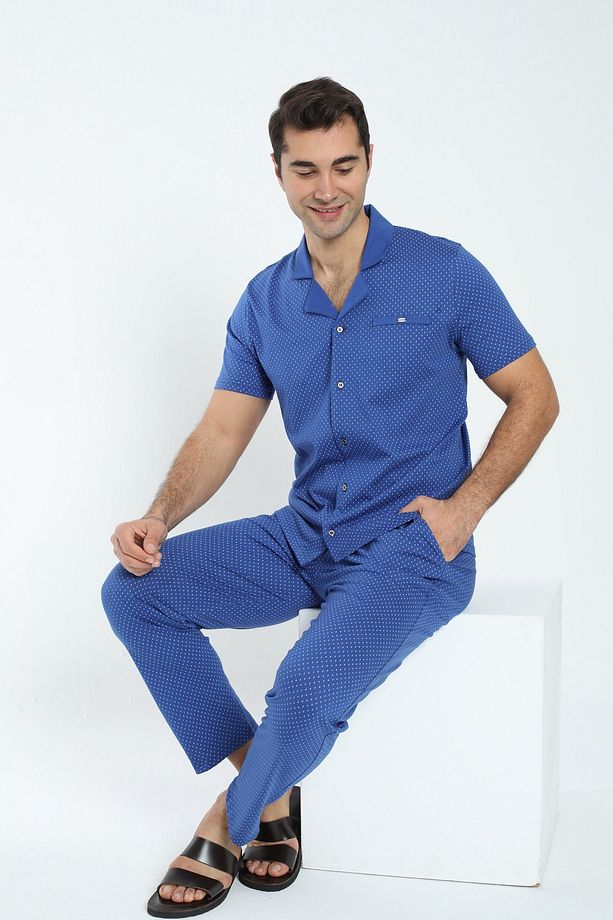 9506 ERKEK DÜĞMELİ PİJAMA TAKIM - 1