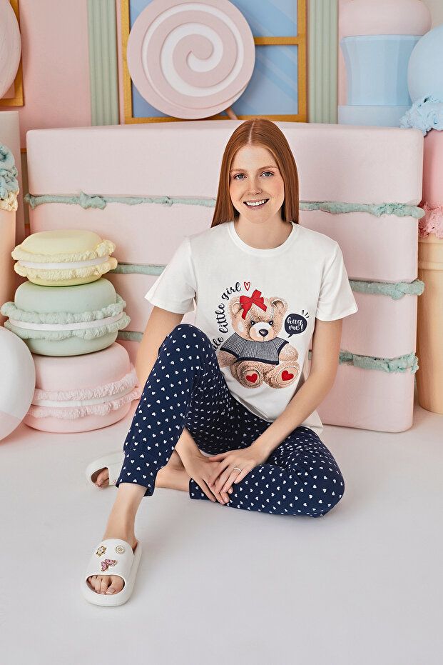 موديل 15510 - طقم بيجامة مريح مطبوع - 1